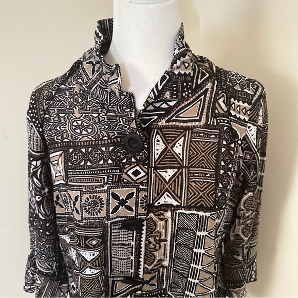 MULTIPLES Missy Tribal Beat Button-Up Blouse – Size Small - Picture 3 of 7